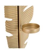 Sculpture de feuille avec bougeoir glam dore/noir - 12x11x36 cm