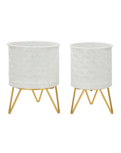 2 gouden Carly vazen - 17x17x21 cm