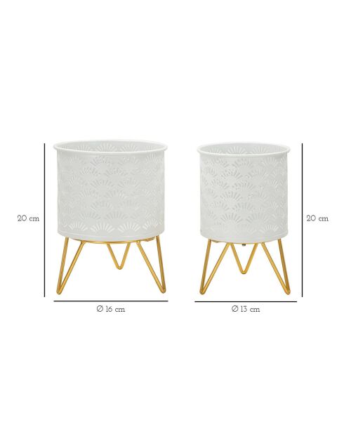 2 Vases Carly dorés - 17x17x21 cm