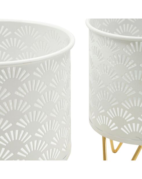 2 gouden Carly vazen - 17x17x21 cm