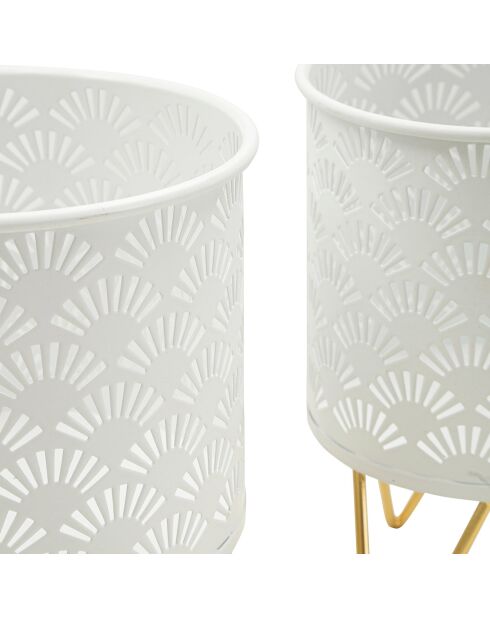 2 Vases Carly dorés - 17x17x21 cm