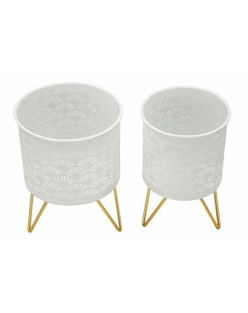 2 gouden Carly vazen - 17x17x21 cm