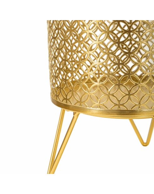 2 vasi traforati dorati - 17x17x21 cm