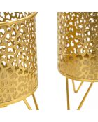 2 Pots Piny  dorés - 17x17x21 cm