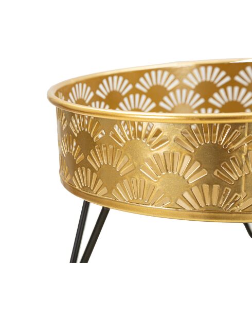 Vase Vanny  noir/doré - 21.5x21.5x14 cm
