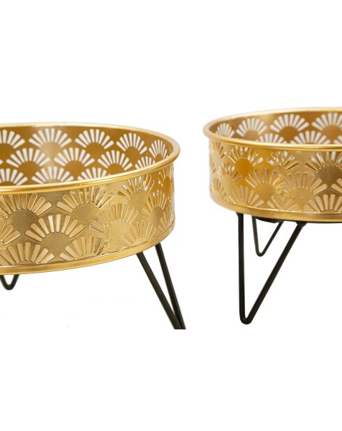 Vase Vanny  noir/doré - 21.5x21.5x14 cm