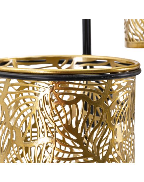 Double Pot Mural Hong noir/doré - 28x15x49 cm