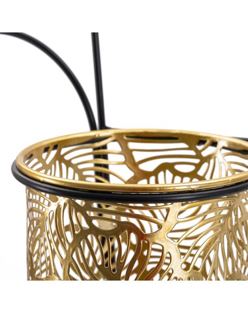 Double Pot Mural Hong noir/doré - 28x15x49 cm