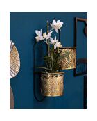 Vase Mural Double Hong noir/doré - 28x15x49 cm