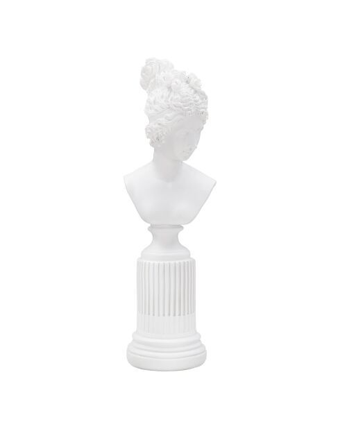 Estatua de mujer con base blanca - 15x14,5x39,5 cm
