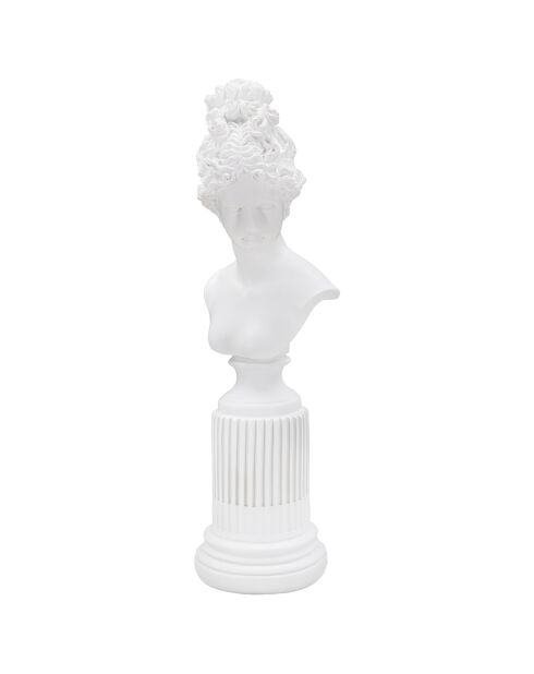 Sculpture statue de femme avec socle  blanc - 15x14.5x39.5 cm