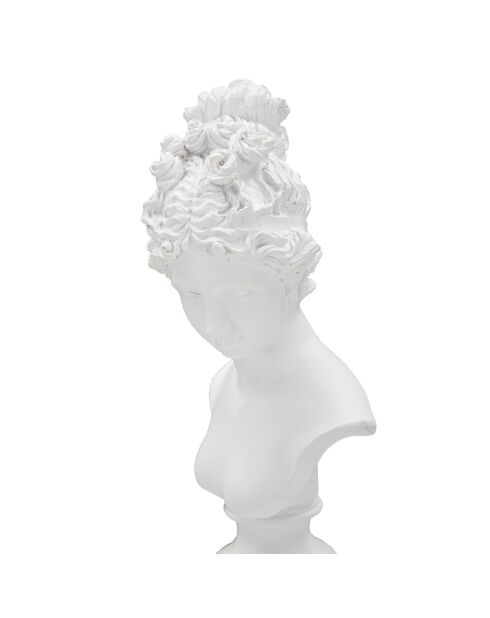 Estatua de mujer con base blanca - 15x14,5x39,5 cm