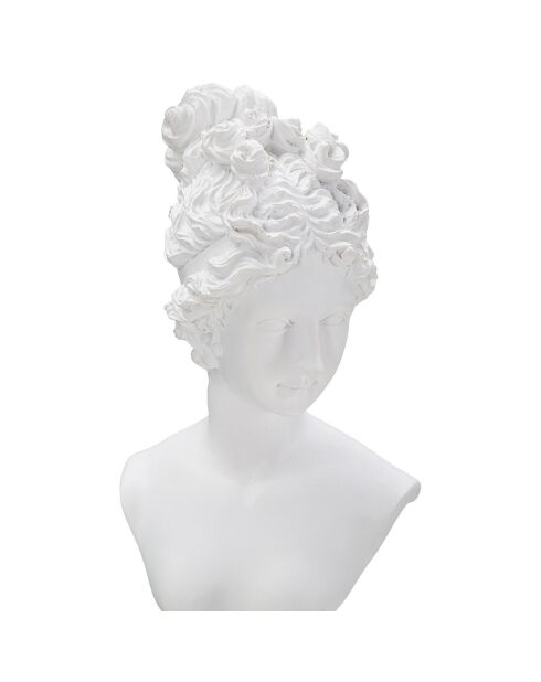 Sculpture statue de femme avec socle  blanc - 15x14.5x39.5 cm