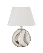 Lampe de Table Brillante blanc/argenté - 21.5x21.5x31.5 cm