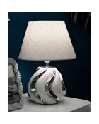 Lampe de Table Brillante blanc/argenté - 21.5x21.5x31.5 cm