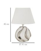 Lampe de Table Brillante blanc/argenté - 21.5x21.5x31.5 cm