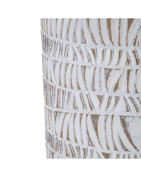 Vase en résine Nairobi ovale lavage blanc - 21x14x51 cm