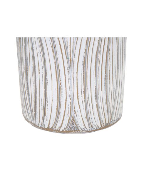 Vase en résine Panama lavage blanc - 16.5x16.5x62 cm