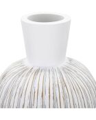Vase en résine Panama lavage blanc - 16.5x16.5x62 cm