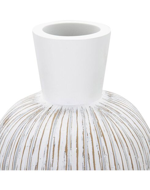 Vase en résine Panama lavage blanc - 16.5x16.5x62 cm