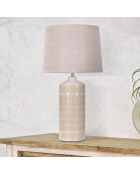 Lampe de table Graphes crème - 14-30x14-30x42-30 cm
