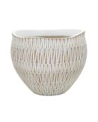 Cachepot en résine Sticky doré/blanc - 32x32x26.5 cm