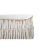 Cachepot en résine Sticky doré/blanc - 32x32x26.5 cm