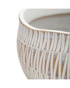 Cachepot en résine Sticky doré/blanc - 32x32x26.5 cm