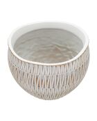 Cachepot en résine Sticky doré/blanc - 32x32x26.5 cm