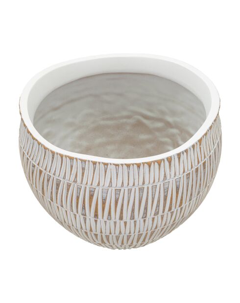 Cachepot en résine Sticky doré/blanc - 32x32x26.5 cm