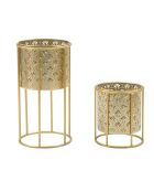 2 vases Golvy dorés - 23x23x42 cm