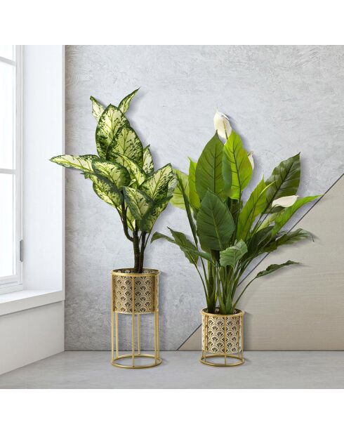 2 gouden Golvy vazen - 23x23x42 cm