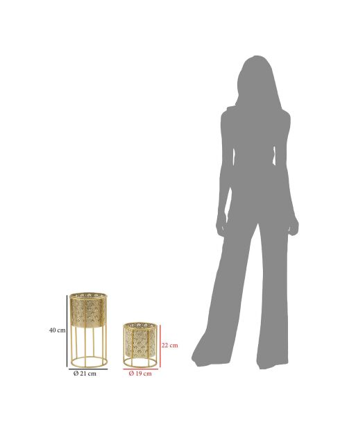 2 vases Golvy dorés - 23x23x42 cm