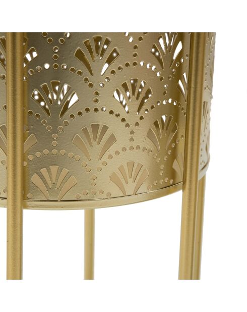 2 gouden Golvy vazen - 23x23x42 cm