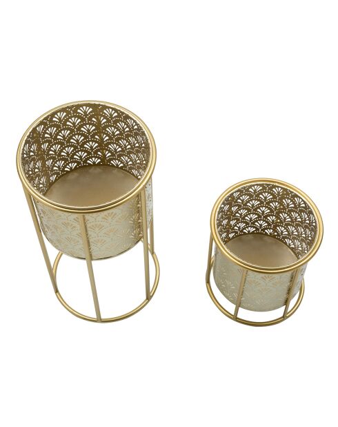 2 gouden Golvy vazen - 23x23x42 cm