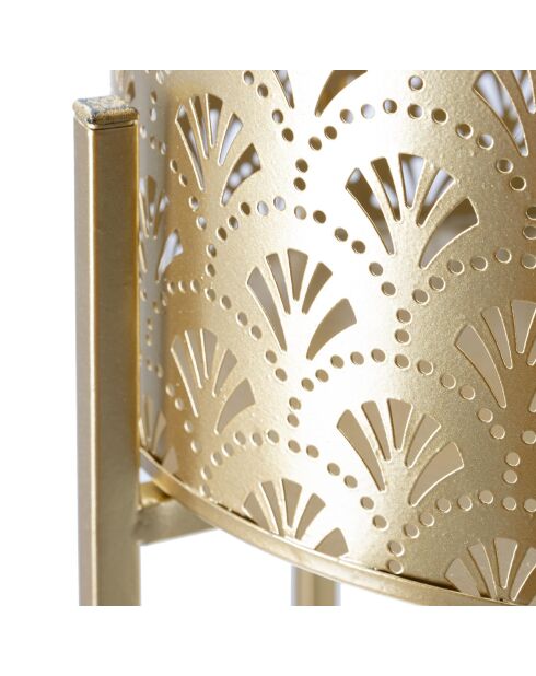 2 pots sur support Golvy dorés - 22.5x22.5x52 cm