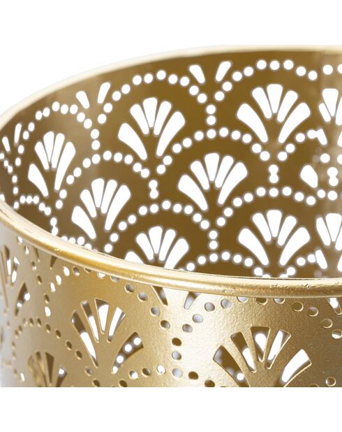 2 gouden Golvy potten op standaard - 22,5x22,5x52 cm