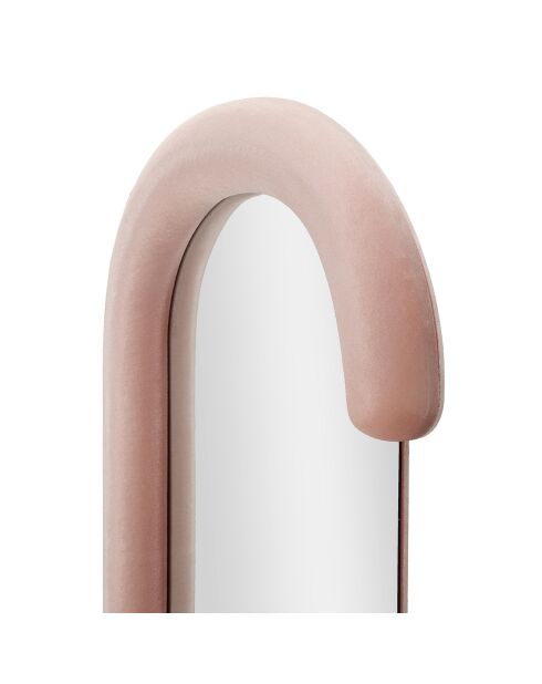 Miroir Mural Velours Chantal rose - 166x67x12 cm