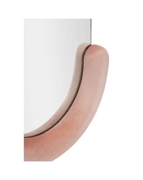 Specchio da parete Chantal in velluto rosa - 166x67x12 cm