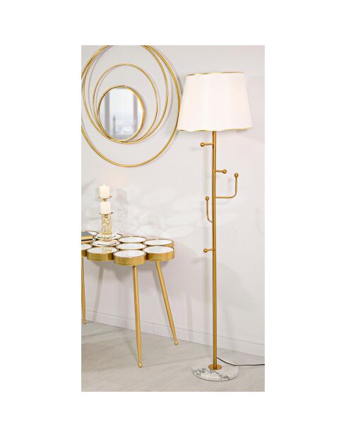 Lampadaire  doré/blanc - 52 35x35 35x22 35 cm