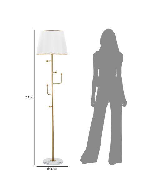 Lampadaire  doré/blanc - 52 35x35 35x22 35 cm