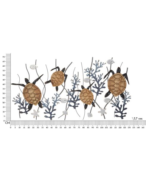 Panel de hierro multicolor Felix Turtle - 135x7,5x73 cm
