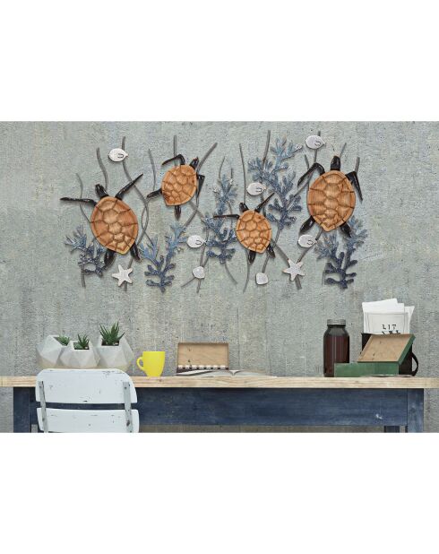 Panel de hierro multicolor Felix Turtle - 135x7,5x73 cm