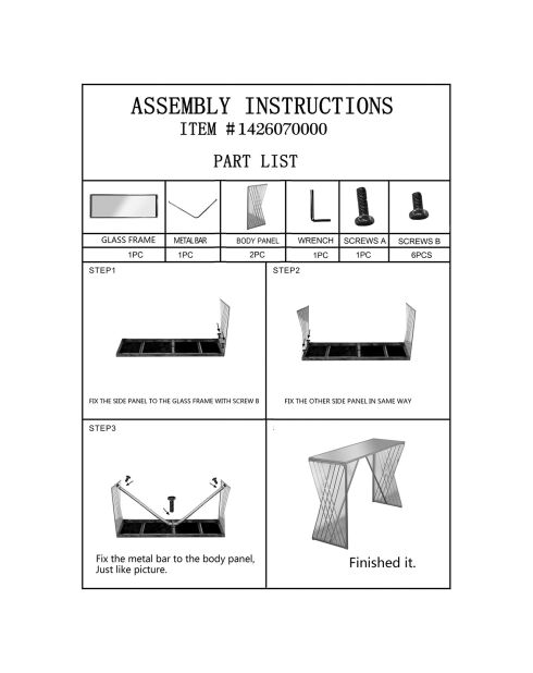 Console Lovi dorée - 121.5x9.5x42 cm