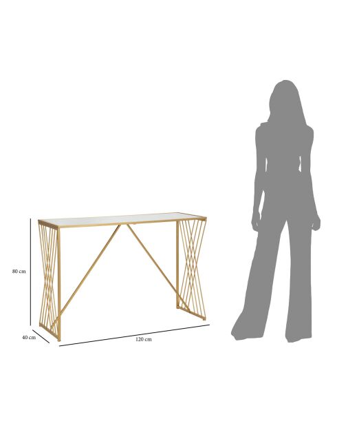 Console Lovi dorée - 121.5x9.5x42 cm