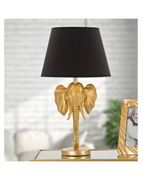 Lampe de Table Éléphant doré/noir - 21-30x15-30x44-30 cm