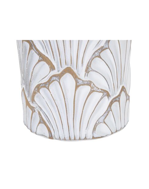 Vase en résine Panama lavage blanc - 17x17x76 cm