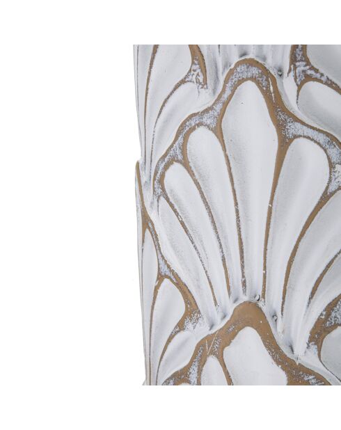 Vase en résine Panama lavage blanc - 17x17x76 cm