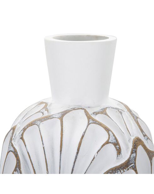 Vase en résine Panama lavage blanc - 17x17x76 cm