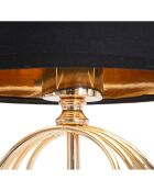 Lampe de table Circly doré/noir - 21x21x42.5 cm